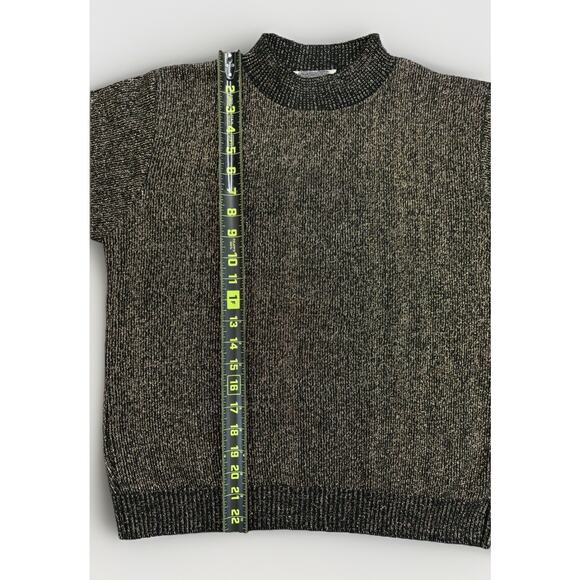 Carly Blake Women’s Vintage Holiday Sweater Gold Black Metallic M USA RN 63595 - Picture 4 of 7